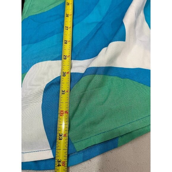 Casual Living Kimono Sleeve Tunic Shirt Women 0X/1X Blue And Green Coastal Wear - Picture 10 of 11